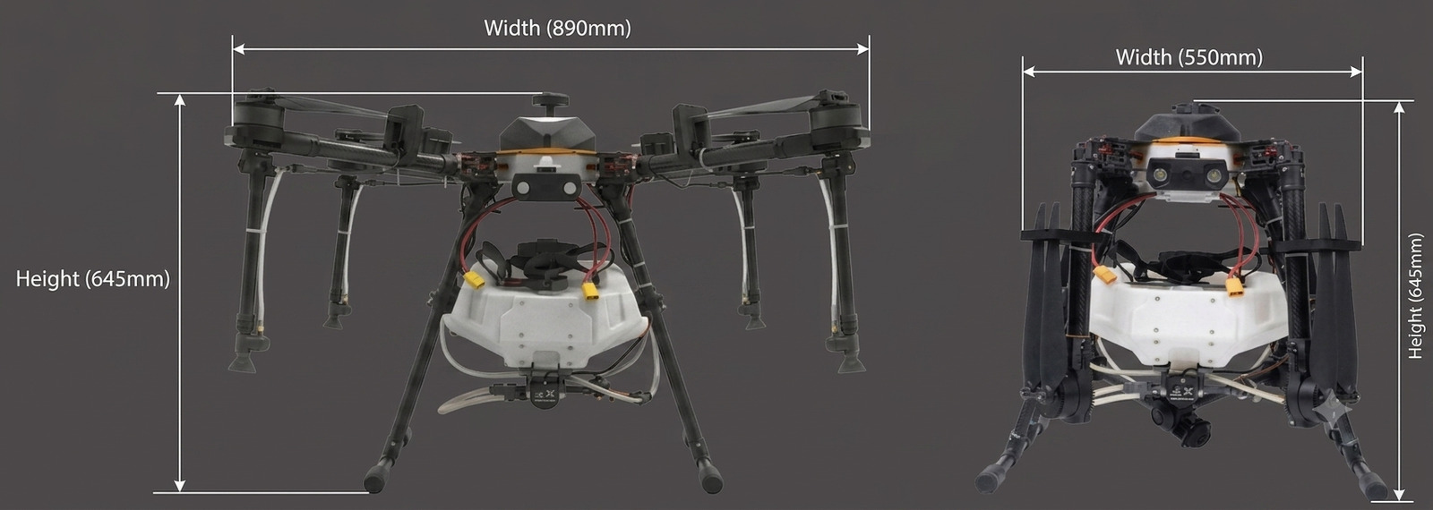 AgriFly S10 Folded and Unfolded Dimensions